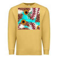 Antique Gold baseball leopard turquoise cactus sunflower seamless pattern Premium Sweatshirt - JahusDesignShop