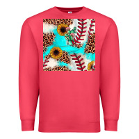 Cardinal baseball leopard turquoise cactus sunflower seamless pattern Premium Sweatshirt - JahusDesignShop