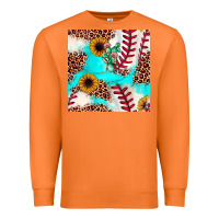 Carrot baseball leopard turquoise cactus sunflower seamless pattern Premium Sweatshirt - JahusDesignShop
