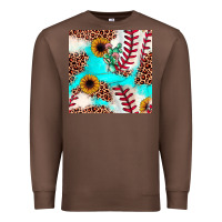 Chestnut baseball leopard turquoise cactus sunflower seamless pattern Premium Sweatshirt - JahusDesignShop