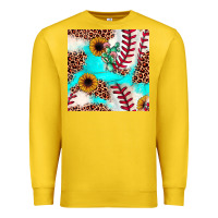 Lemon baseball leopard turquoise cactus sunflower seamless pattern Premium Sweatshirt - JahusDesignShop