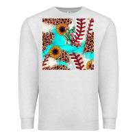 Oatmeal Heather baseball leopard turquoise cactus sunflower seamless pattern Premium Sweatshirt - JahusDesignShop