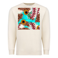 Sandshell baseball leopard turquoise cactus sunflower seamless pattern Premium Sweatshirt - JahusDesignShop