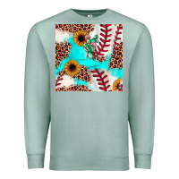 Baseball Leopard Turquoise Cactus Sunflower Seamless Pattern Premium Sweatshirt | Teevron
