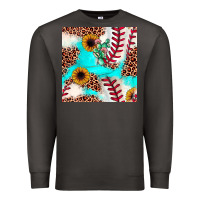 Smoke baseball leopard turquoise cactus sunflower seamless pattern Premium Sweatshirt - JahusDesignShop