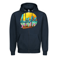 Navy lake junkie Zipper Hoodie - texasbilliewilder