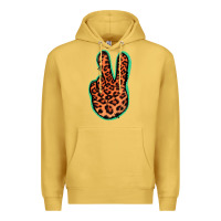 Antique Gold Orange Leopard Peace Sign Premium Hoodie - Jasminsmagicworld