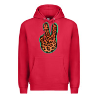 Cardinal Orange Leopard Peace Sign Premium Hoodie - Jasminsmagicworld