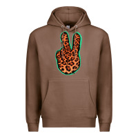 Chestnut Orange Leopard Peace Sign Premium Hoodie - Jasminsmagicworld