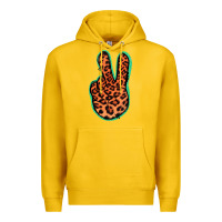 Lemon Orange Leopard Peace Sign Premium Hoodie - Jasminsmagicworld
