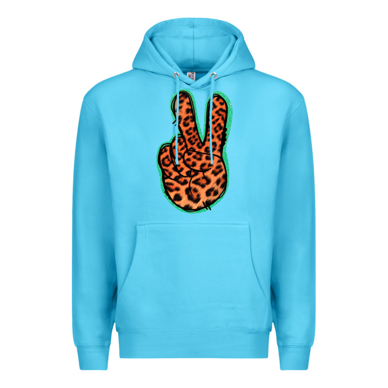 Orange Leopard Peace Sign Premium Hoodie by Jasminsmagicworld | Teevron