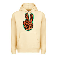 Pina Colada Orange Leopard Peace Sign Premium Hoodie - Jasminsmagicworld
