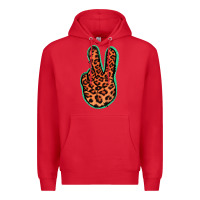 Red Orange Leopard Peace Sign Premium Hoodie - Jasminsmagicworld