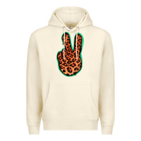 Sandshell Orange Leopard Peace Sign Premium Hoodie - Jasminsmagicworld
