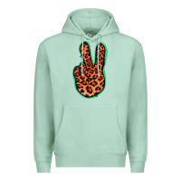 Seafoam Orange Leopard Peace Sign Premium Hoodie - Jasminsmagicworld