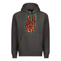 Smoke Orange Leopard Peace Sign Premium Hoodie - Jasminsmagicworld