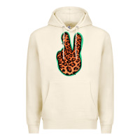 Tofu Orange Leopard Peace Sign Premium Hoodie - Jasminsmagicworld