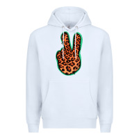 White Orange Leopard Peace Sign Premium Hoodie - Jasminsmagicworld