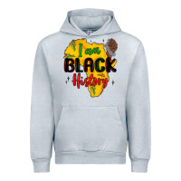 Heather Grey i am black history Urban Hoodie - MaliasSmallBusiness