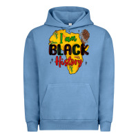 Pigment Pebble Blue i am black history Urban Hoodie - MaliasSmallBusiness