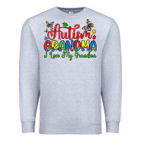 Heather Grey autism grandma i love my grandson Premium Sweatshirt - Artiststas