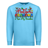 Ocean Blue autism grandma i love my grandson Premium Sweatshirt - Artiststas
