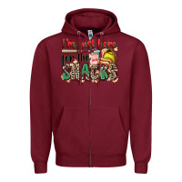 Burgundy i'm just here for the snacks softball Zipper Hoodie - Zillion Design Studio