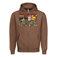 Chestnut i'm just here for the snacks softball Zipper Hoodie - Zillion Design Studio