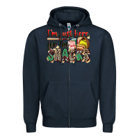 Navy i'm just here for the snacks softball Zipper Hoodie - Zillion Design Studio