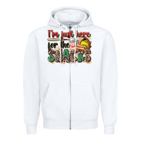 White i'm just here for the snacks softball Zipper Hoodie - Zillion Design Studio