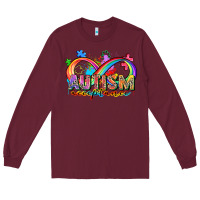 Burgundy autism acceptance Long Sleeve Tee - Zillion Design Studio