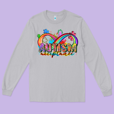 Autism Acceptance Long Sleeve Tee Designed By Zillion Design Studio