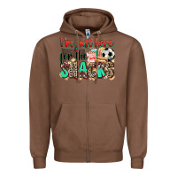 Chestnut i'm just here for the snacks soccer Zipper Hoodie - Zillion Design Studio