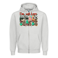 Dove Grey i'm just here for the snacks soccer Zipper Hoodie - Zillion Design Studio