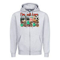 Heather Grey i'm just here for the snacks soccer Zipper Hoodie - Zillion Design Studio