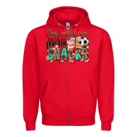 Red i'm just here for the snacks soccer Zipper Hoodie - Zillion Design Studio