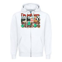 White i'm just here for the snacks soccer Zipper Hoodie - Zillion Design Studio