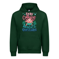 Forest Green stay curious and axolotl questions Urban Hoodie - MaliasSmallBusiness