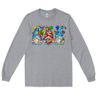 Heather Grey autism gnomes Long Sleeve Tee - Zillion Design Studio