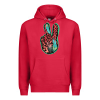 Cardinal Feather Pink Leopard Peace Sign Premium Hoodie - Jasminsmagicworld