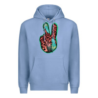 Colony Blue Feather Pink Leopard Peace Sign Premium Hoodie - Jasminsmagicworld