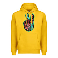 Lemon Feather Pink Leopard Peace Sign Premium Hoodie - Jasminsmagicworld