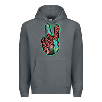 Rock Feather Pink Leopard Peace Sign Premium Hoodie - Jasminsmagicworld