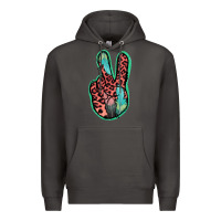 Smoke Feather Pink Leopard Peace Sign Premium Hoodie - Jasminsmagicworld