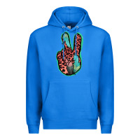 True Royal Feather Pink Leopard Peace Sign Premium Hoodie - Jasminsmagicworld
