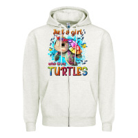 Oatmeal Heather just a girl who loves turtles Zipper Hoodie - texasbilliewilder
