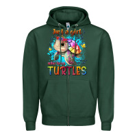 Sports Green just a girl who loves turtles Zipper Hoodie - texasbilliewilder