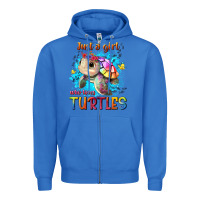True Royal just a girl who loves turtles Zipper Hoodie - texasbilliewilder