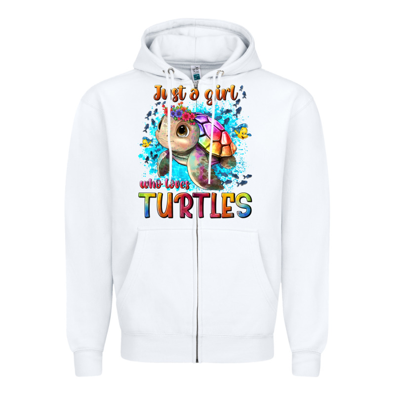 Just A Girl Who Loves Turtles Zipper Hoodie by texasbilliewilder | Teevron