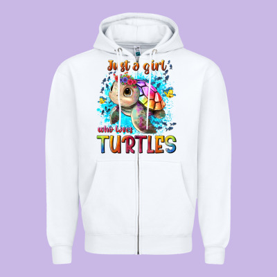 Just A Girl Who Loves Turtles Zipper Hoodie Designed By Texasbilliewilder